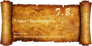 Tomor Bernadett névjegykártya